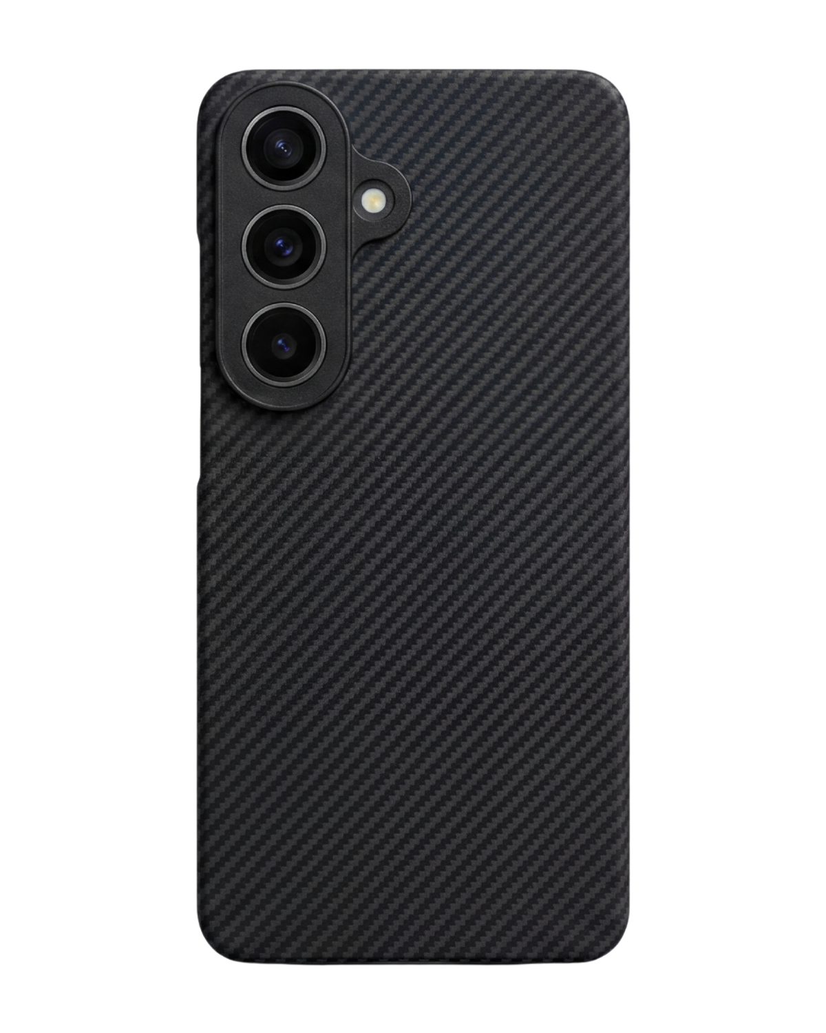 Black carbon fiber pattern samsung galaxy s26
 phone case on a white background