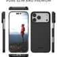Front and back view of Thinborne iPhone 17 Pro Max case, sleek carbon fiber finish with slim, premium design and solid grip.