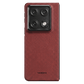 Red textured motorola razr fold case with 'Thinborne' branding on a transparent background