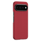 Pixel 11 pro xl with red aramid fiber case stand in clear background