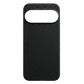 A carbon fiber textured phone case with a large horizontal camera cutout, shown on a solid green background.