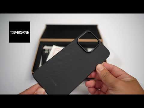 an unboxing video of iphone 15 pro case aramid fiber