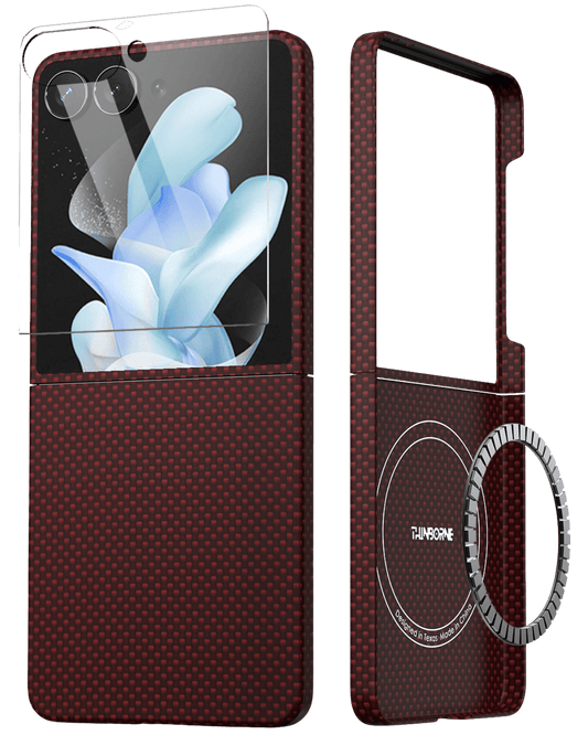 front and back view of galaxy z flip 7 case with screen protector and magsafe design