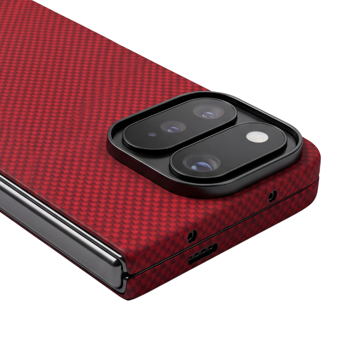 close shot of pixel 11 pro fold case to show the cameras design