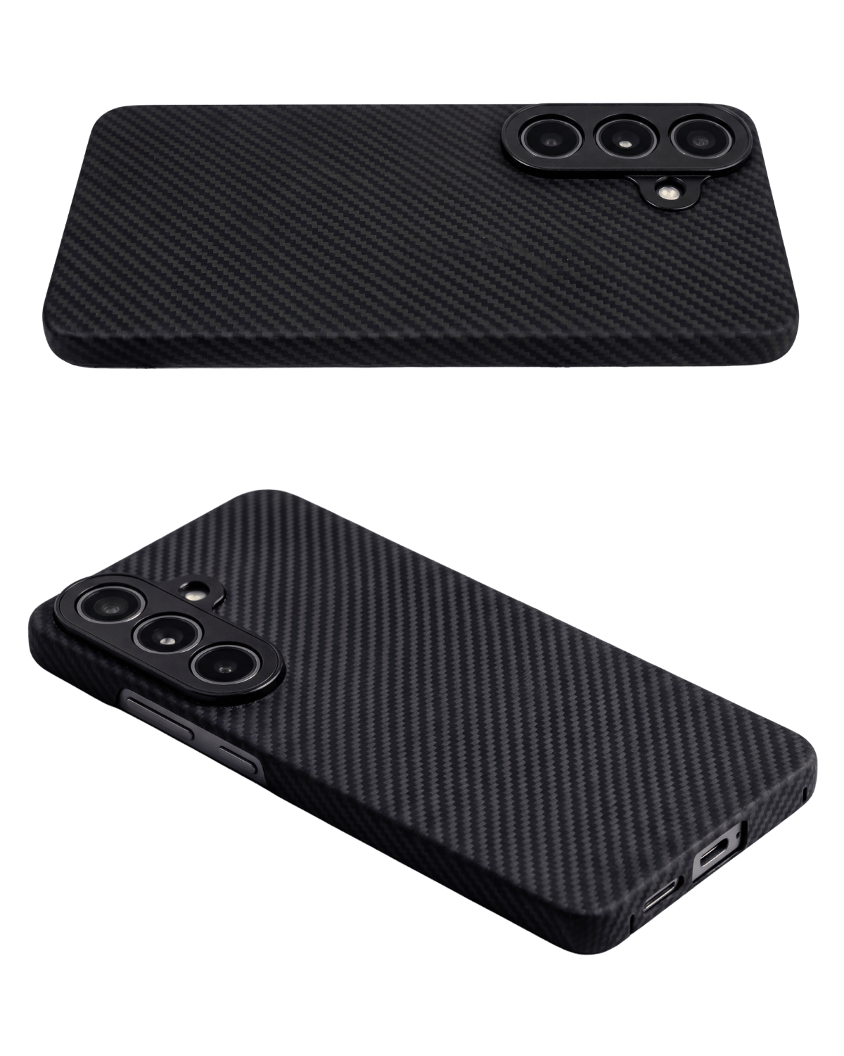 Black textured samsung galaxy s26 phone case on a transparent background