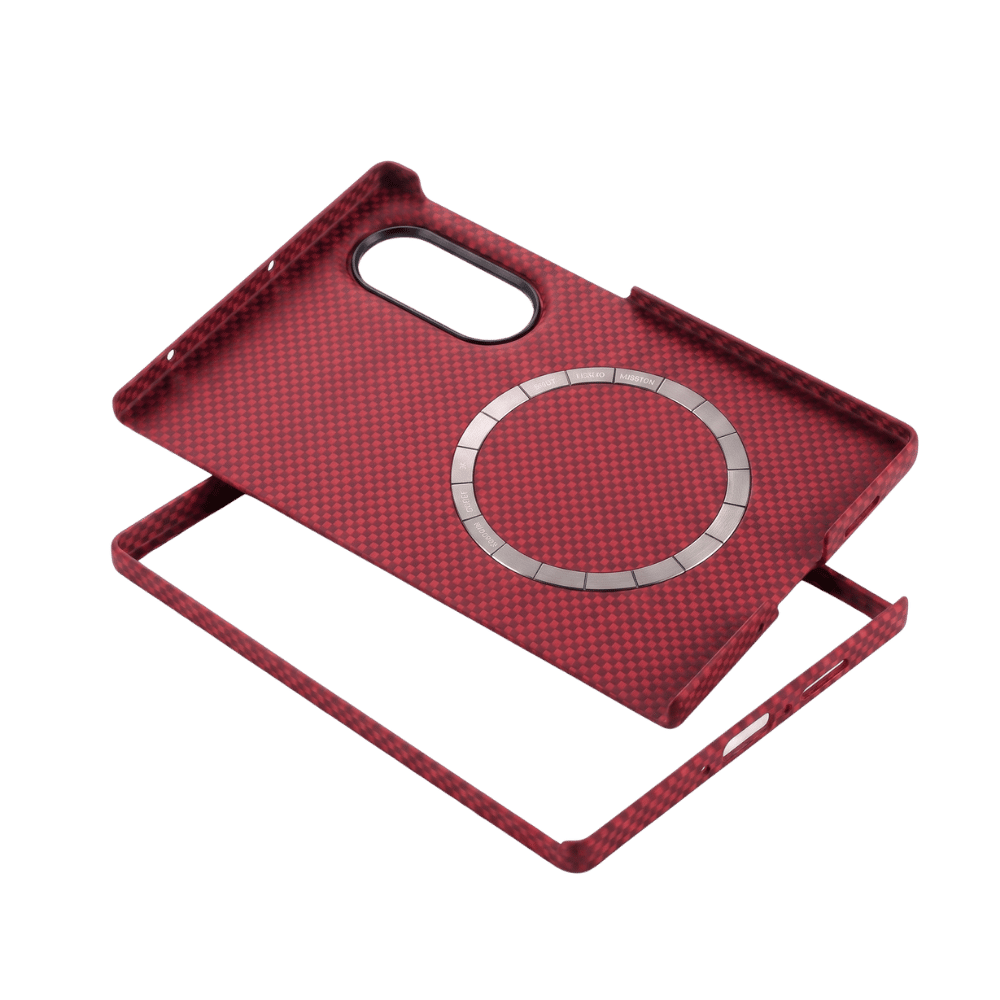 showing the inner design of red galaxy z fold 8 case
