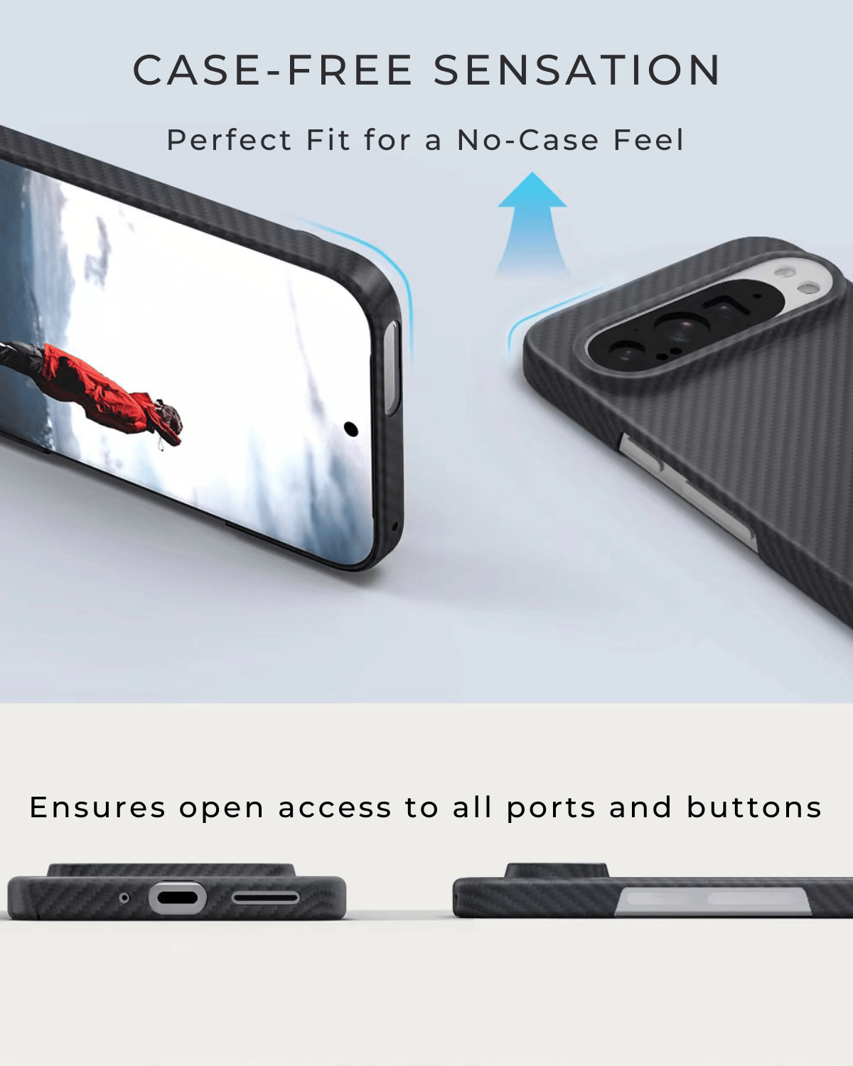 showing the open-cutout design of the pixel 9 pro slim case